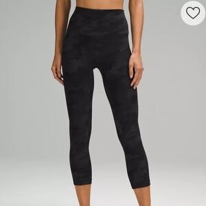 lululemon Align High Waisted Black Camo Leggings 21" - Size 6